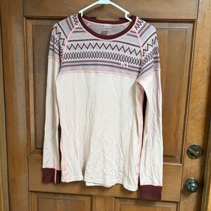 Kari Traa Burgundy and Light Pink Knit Top Size XL